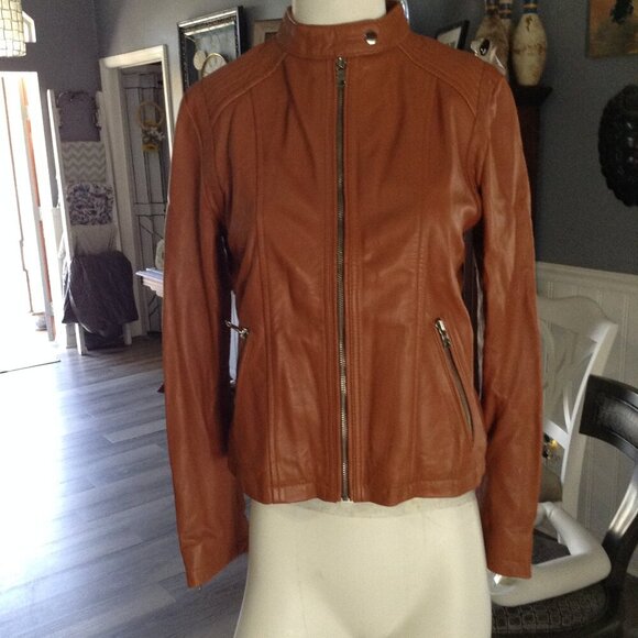 Real Leather Jackets & Blazers - VINTAGE Real Leather Moto Jacket "M", Lamb leather, Moto, Chic, trending style
